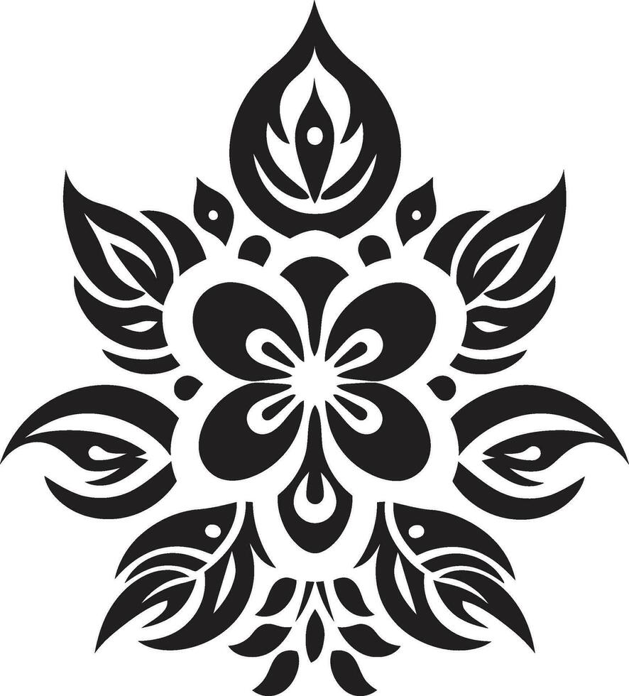 tribal vakmanschap etnisch bloemen logo icoon ambachtelijk erfgoed etnisch bloemen embleem ontwerp vector