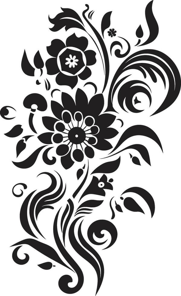 ambachtelijk bloesem decoratief etnisch bloemen icoon geworteld tradities etnisch bloemen vector symbool