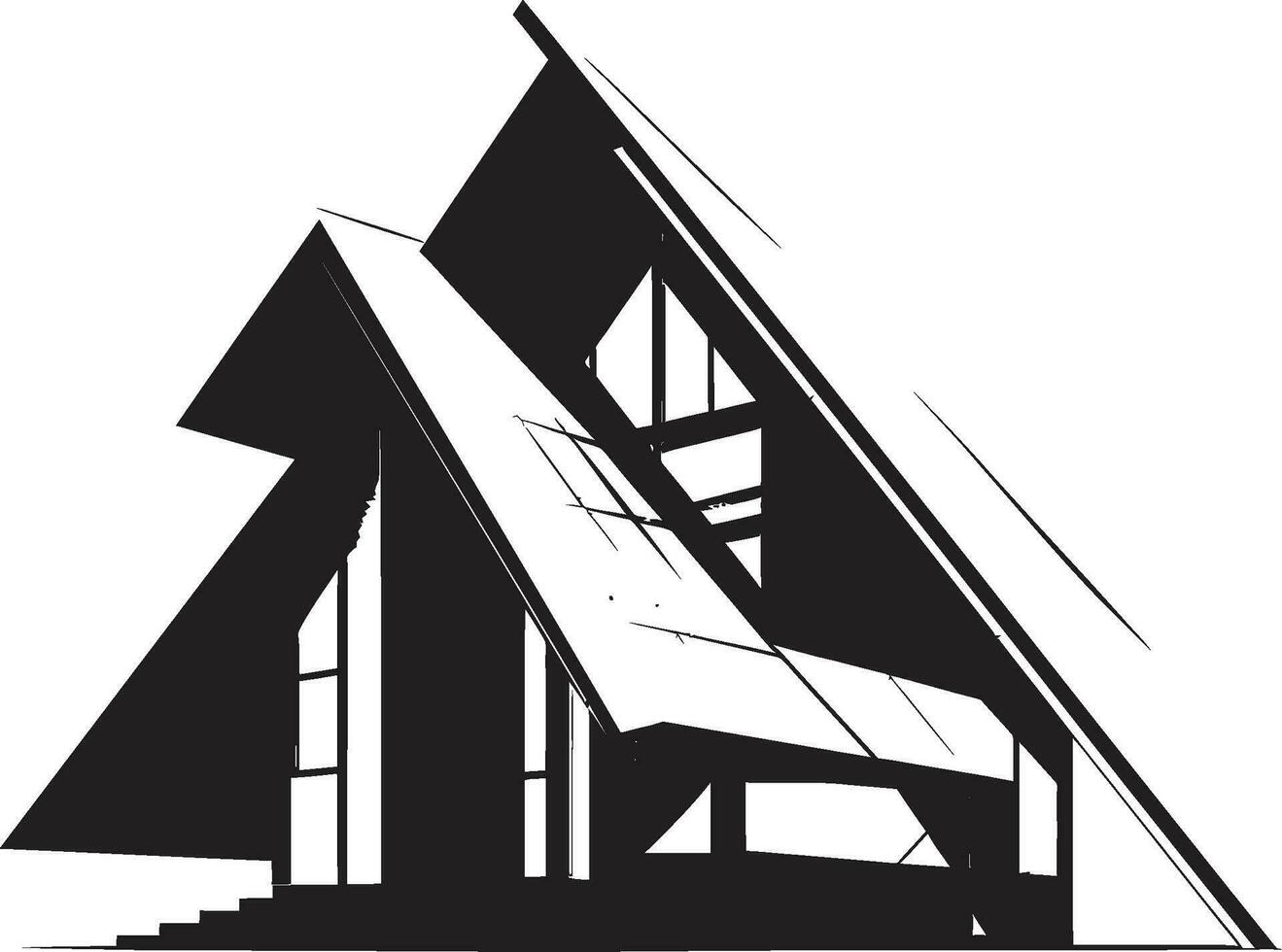 artistiek stedelijk woning modern huis schetsen vector logo iconisch minimalisme stoutmoedig huis schetsen in vector icoon ontwerp