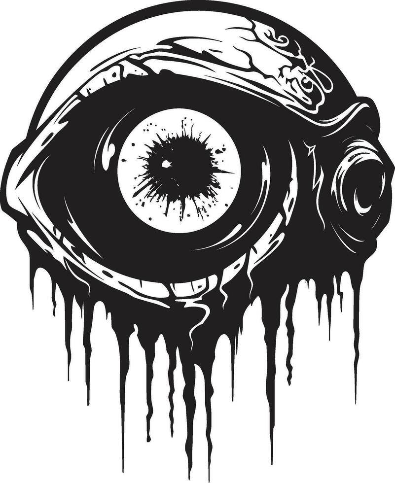 griezelig ondood visie vector zombie oog embleem gruwelijk staren zwart griezelig oog logo