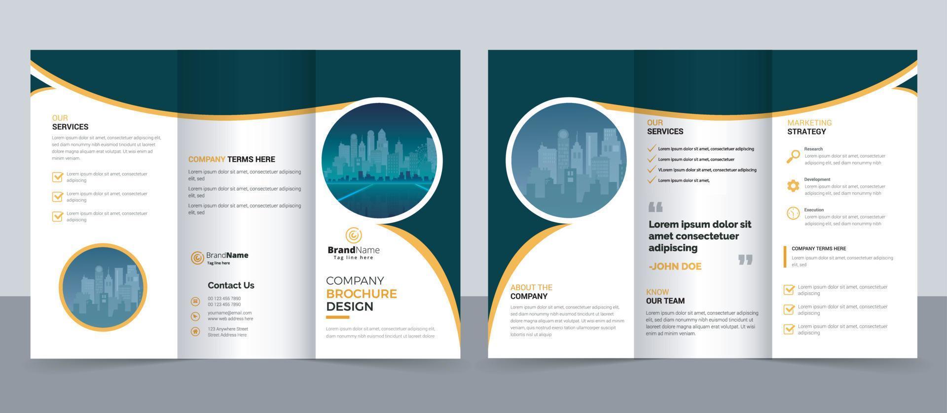 creatieve zakelijke moderne zakelijke driebladige brochure sjabloonontwerp vector