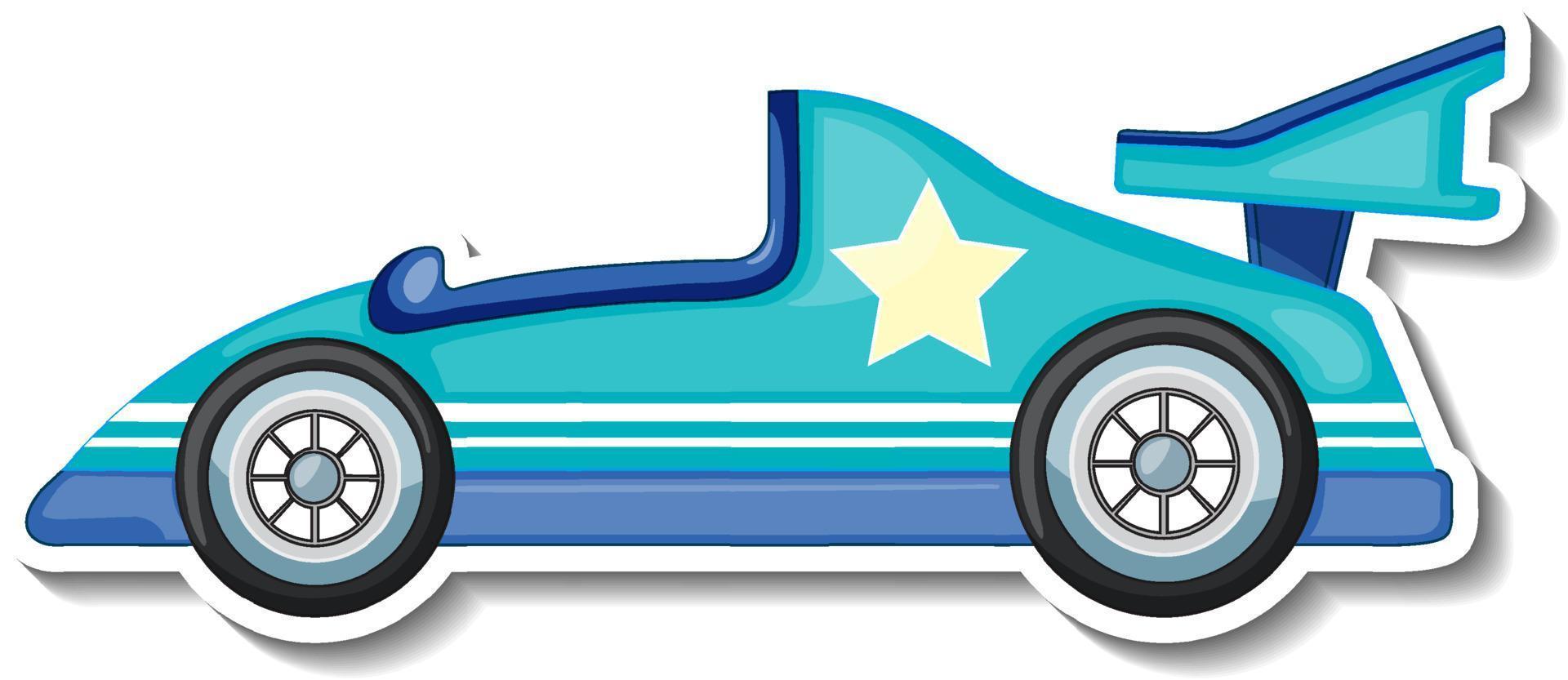 auto speelgoed cartoon sticker op witte achtergrond vector