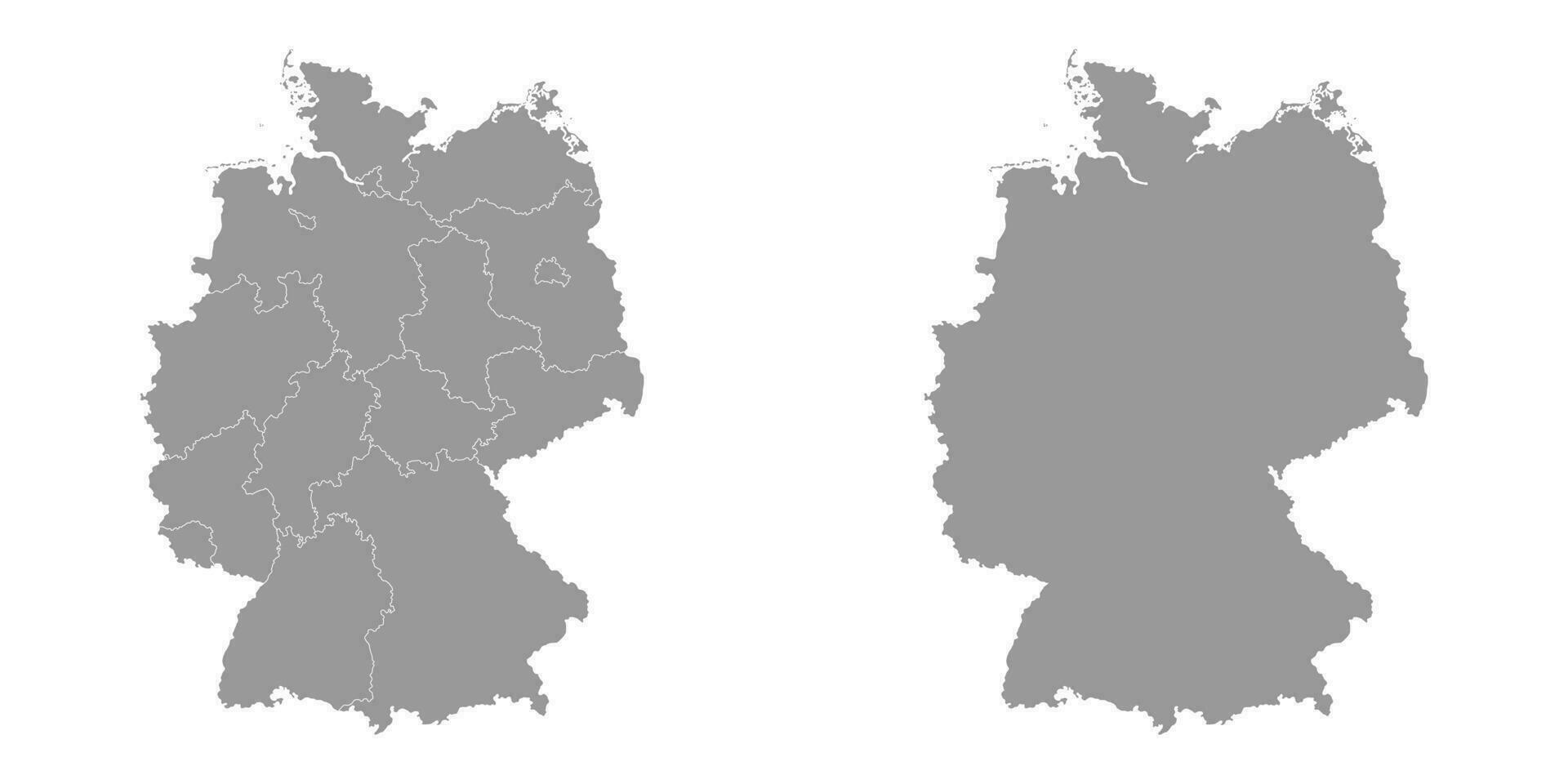 Duitsland grijs kaart met Regio's. vector illustratie.