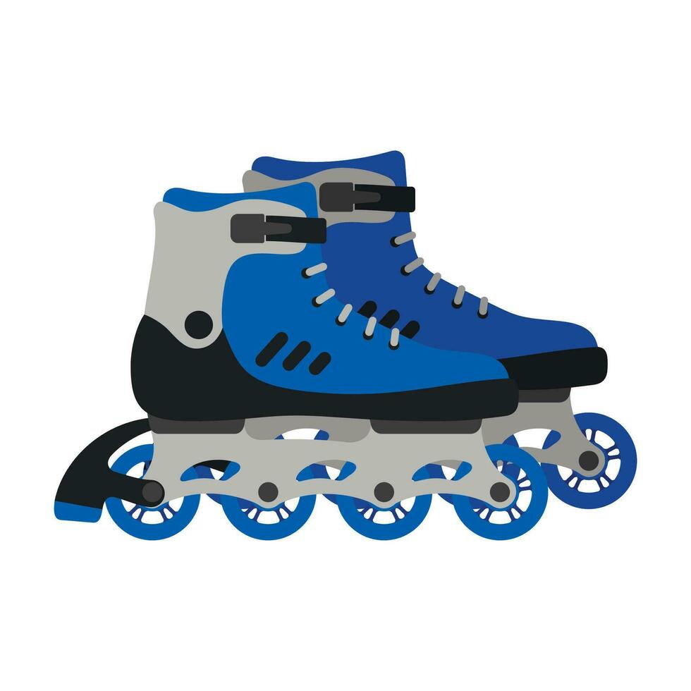 paar- van rol skates geïsoleerd Aan wit achtergrond. het schaatsen schoen Aan wielen. rol het schaatsen vector illustratie
