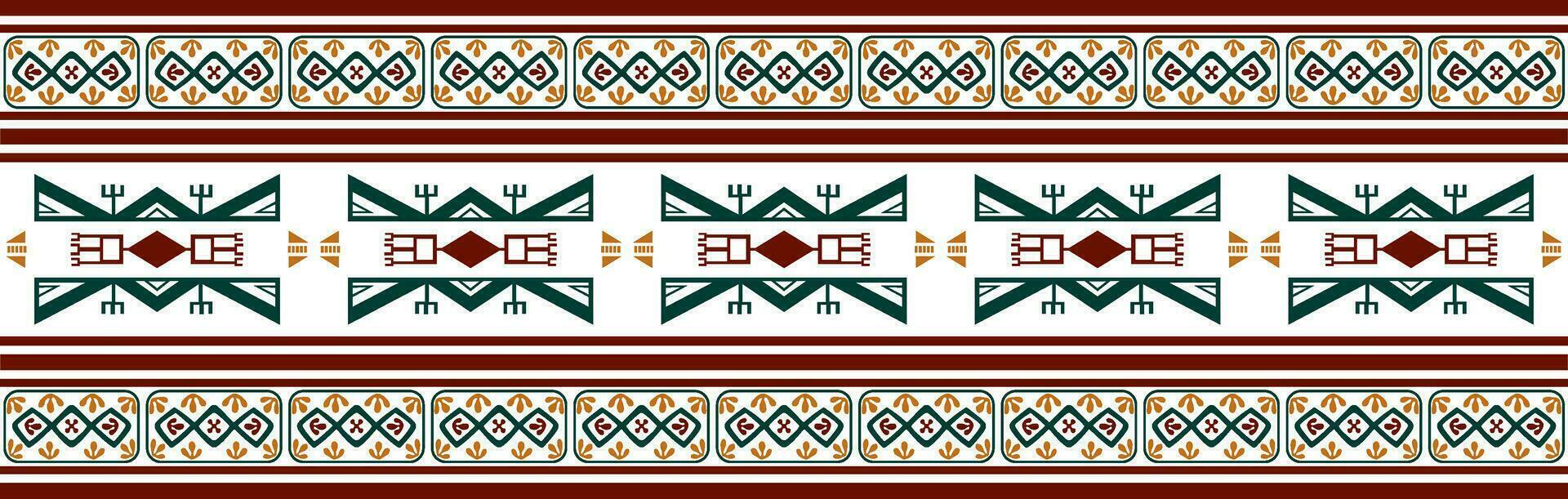 vector kleurrijk inheems Amerikaans naadloos patroon. eindeloos azteeks, Maya, inca ornament. tekening voor grens en kader