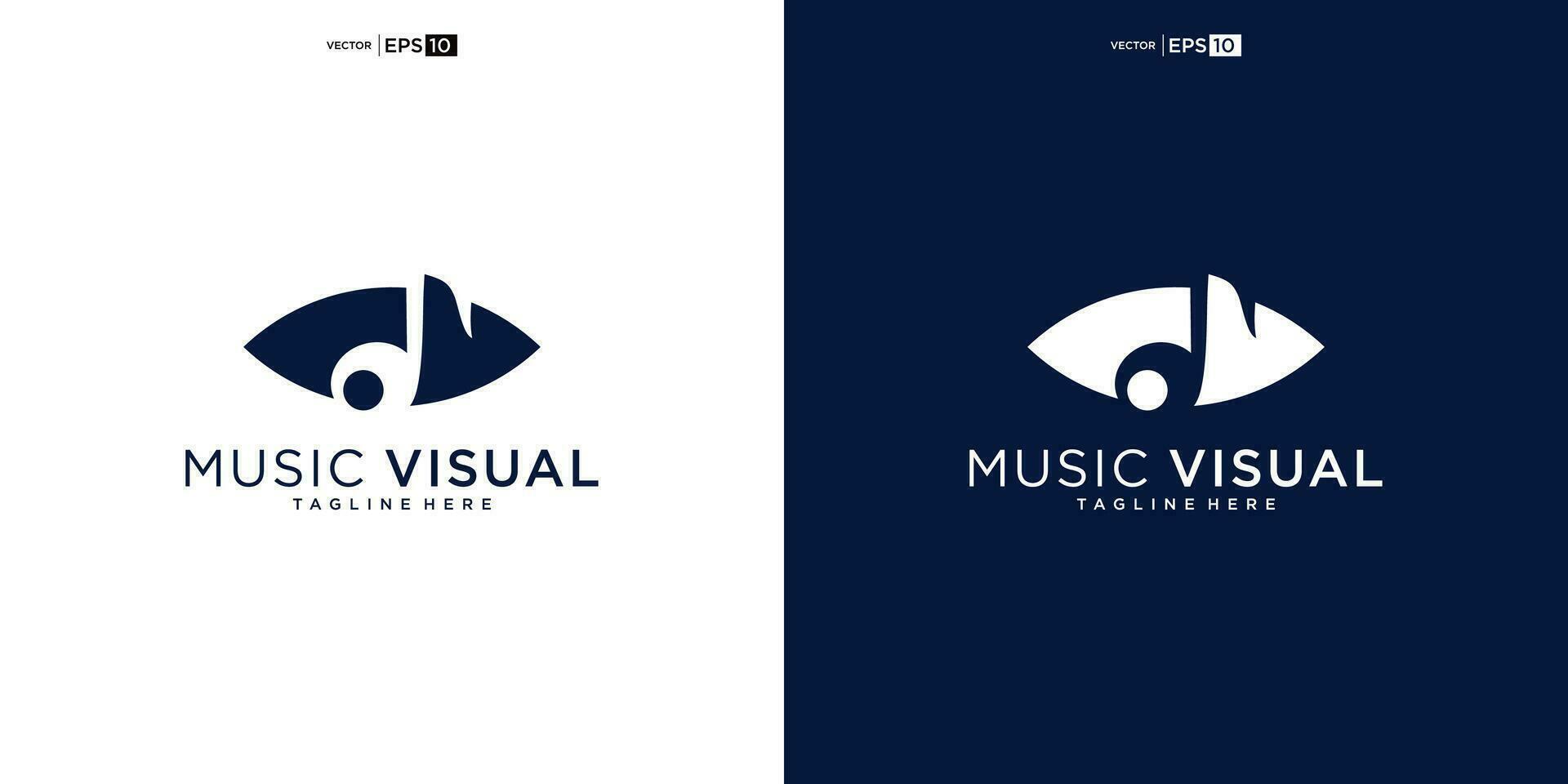 muziek- logo oog element voor geluid opname studio, vocale Cursus, componist, zanger karaoke muziek- logo ontwerp vector