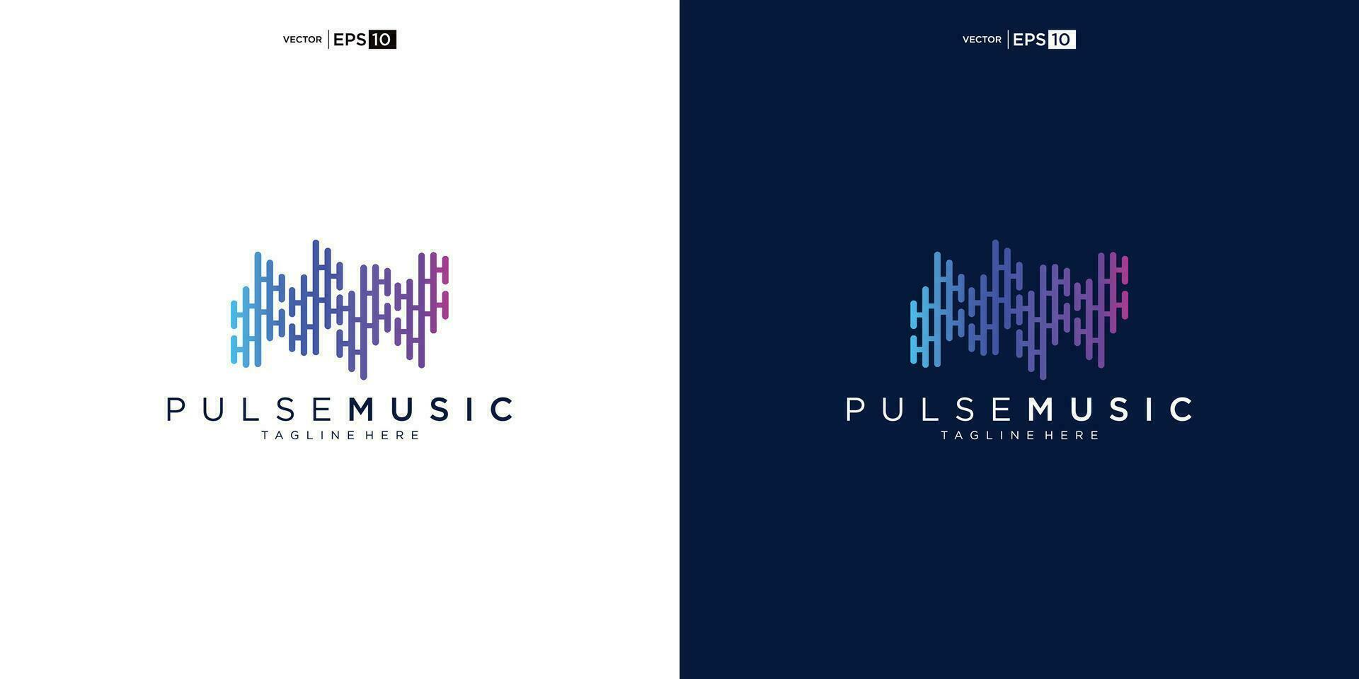 pulse muziek- speler logo element. logo sjabloon elektronisch muziek, gelijkmaker, op te slaan, audio Golf logo concept. vector
