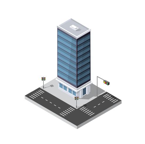 Web pictogram Isometrische 3D-stad vector