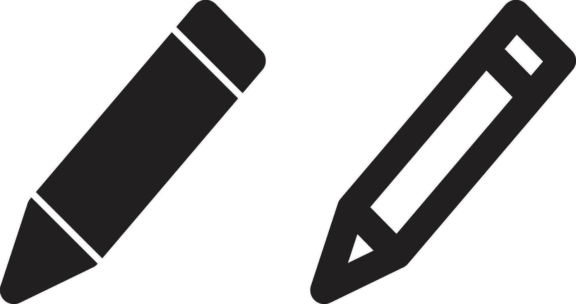 potlood icoon reeks in twee stijlen geïsoleerd Aan wit achtergrond . pen icoon vector