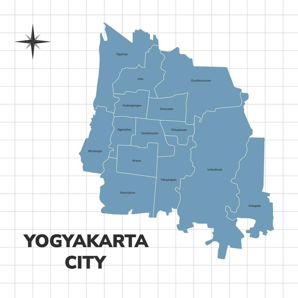 Yogyakarta stad kaart illustratie. kaart van steden in Indonesië vector