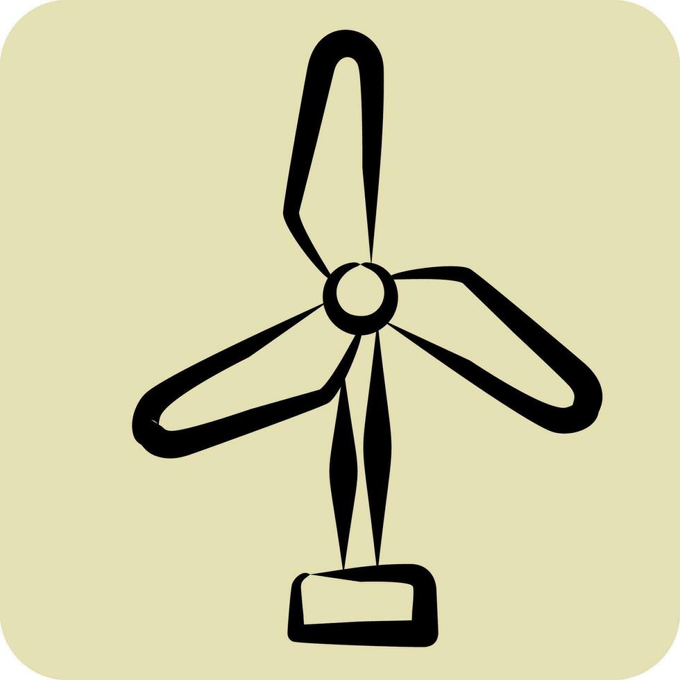 icoon turbine. verwant naar Spanje symbool. hand- getrokken stijl. gemakkelijk ontwerp bewerkbaar. gemakkelijk illustratie vector