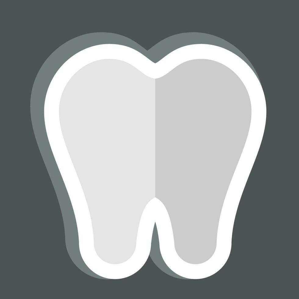 sticker tandarts. verwant naar tandheelkundig symbool. gemakkelijk ontwerp bewerkbaar. gemakkelijk illustratie vector