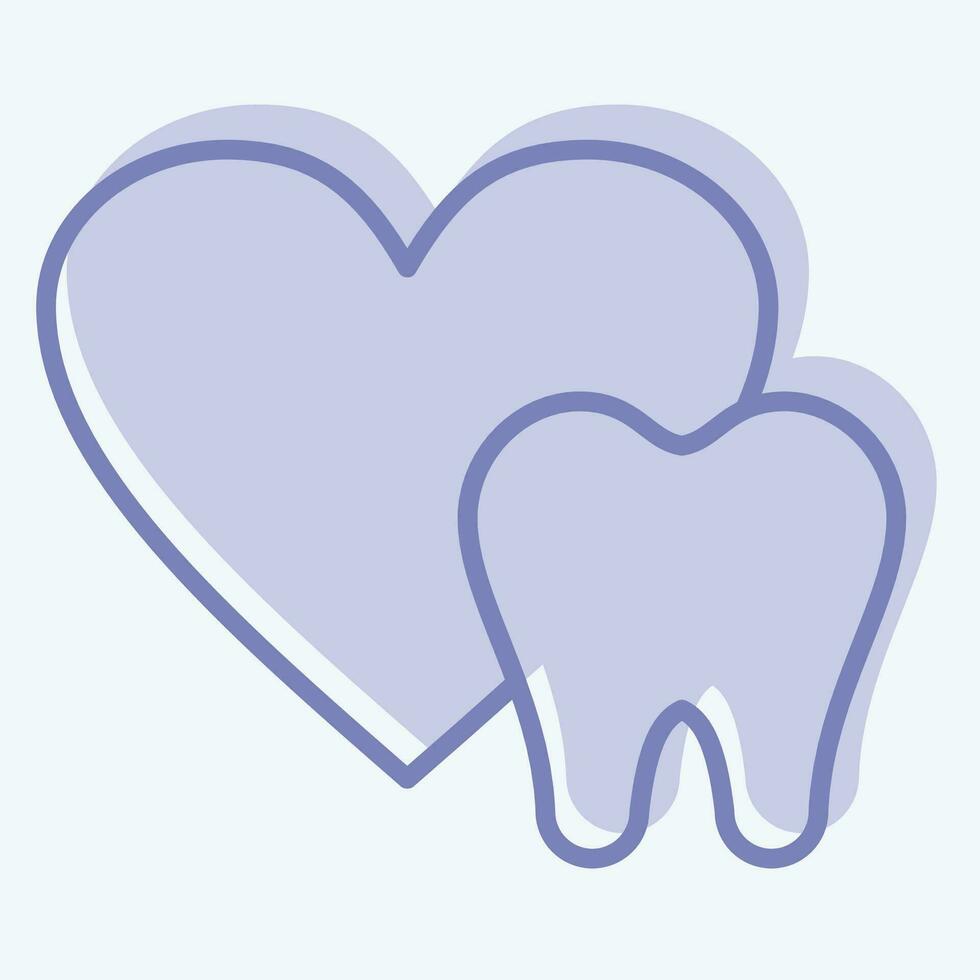 icoon gezond tanden. verwant naar tandheelkundig symbool. twee toon stijl. gemakkelijk ontwerp bewerkbaar. gemakkelijk illustratie vector