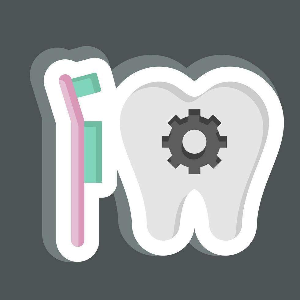 sticker tandheelkundig behandeling. verwant naar tandheelkundig symbool. gemakkelijk ontwerp bewerkbaar. gemakkelijk illustratie vector