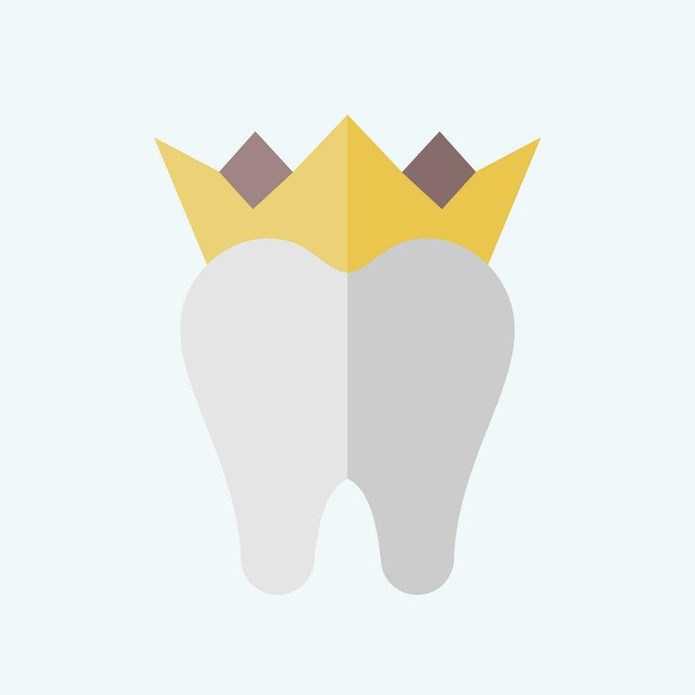 icoon tandheelkundig kronen. verwant naar tandheelkundig symbool. vlak stijl. gemakkelijk ontwerp bewerkbaar. gemakkelijk illustratie vector