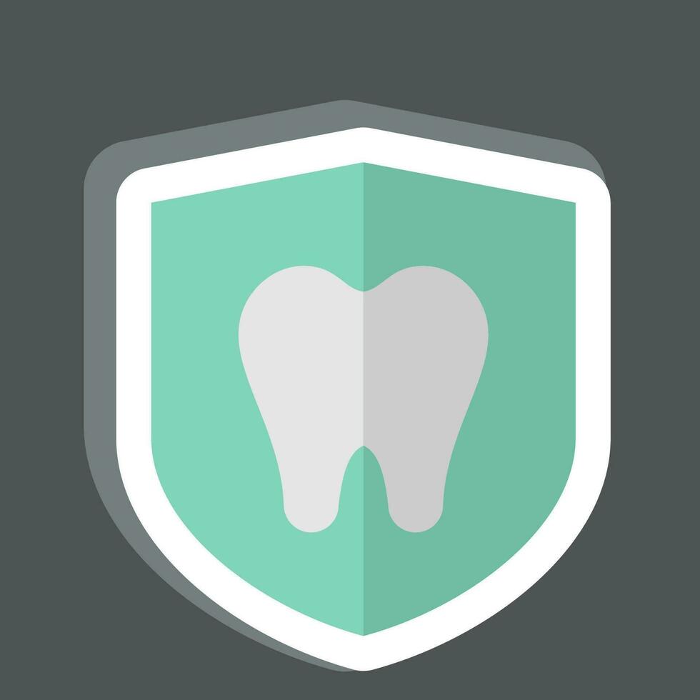 sticker tandheelkundig bescherming. verwant naar tandheelkundig symbool. gemakkelijk ontwerp bewerkbaar. gemakkelijk illustratie vector