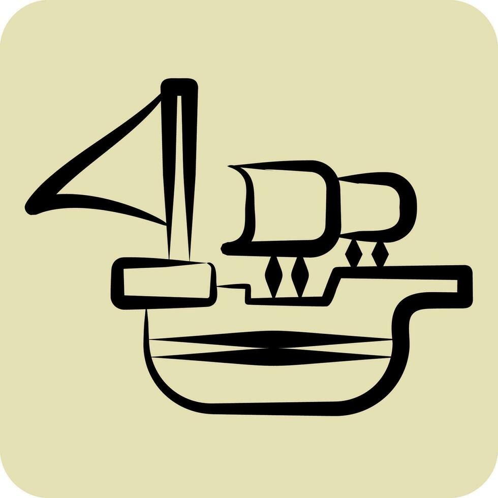 icoon Spaans schip. verwant naar Spanje symbool. hand- getrokken stijl. gemakkelijk ontwerp bewerkbaar. gemakkelijk illustratie vector