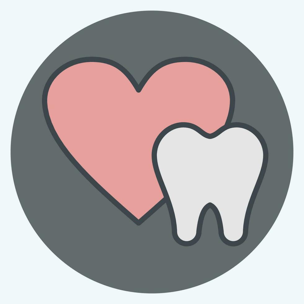 icoon gezond tanden. verwant naar tandheelkundig symbool.kleur maat stijl. gemakkelijk ontwerp bewerkbaar. gemakkelijk illustratie vector