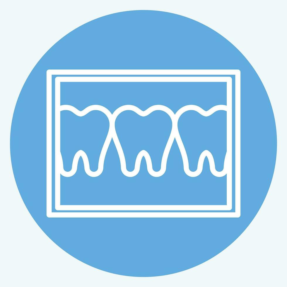 icoon tandheelkundig in beeld brengen. verwant naar tandheelkundig symbool. blauw ogen stijl. gemakkelijk ontwerp bewerkbaar. gemakkelijk illustratie vector