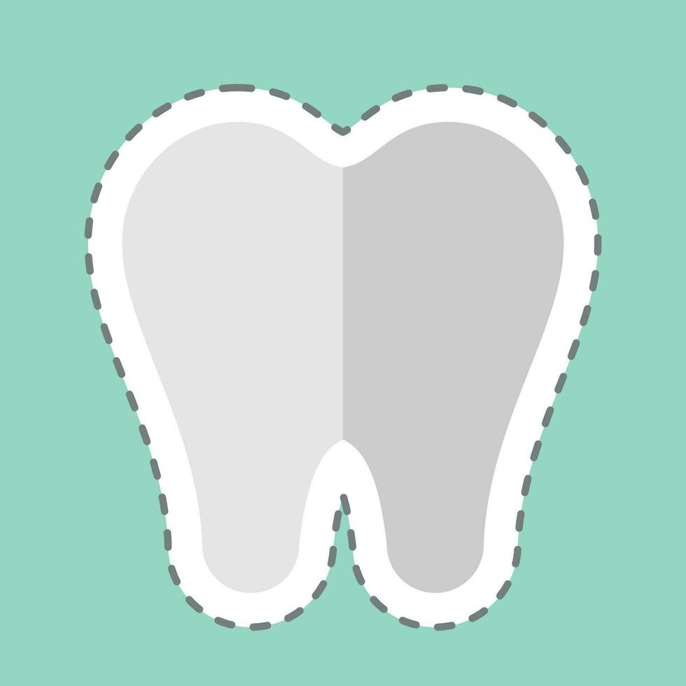 sticker lijn besnoeiing tandarts. verwant naar tandheelkundig symbool. gemakkelijk ontwerp bewerkbaar. gemakkelijk illustratie vector