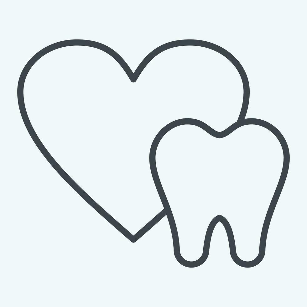 icoon gezond tanden. verwant naar tandheelkundig symbool.lijn stijl. gemakkelijk ontwerp bewerkbaar. gemakkelijk illustratie vector