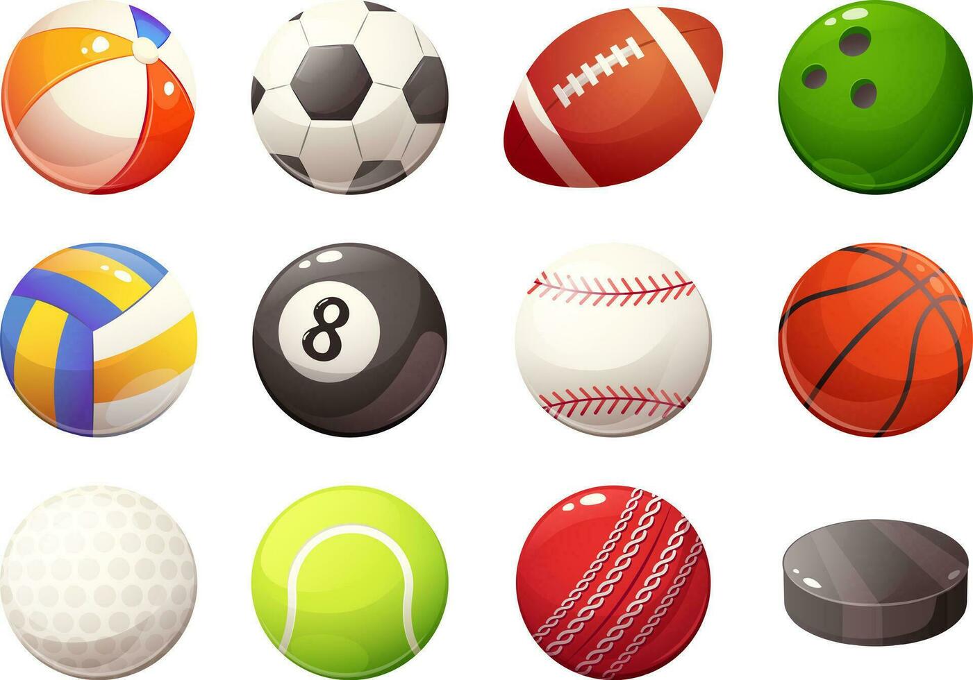 set, verzameling van ballen voor sport- spellen. vector illustratie in tekenfilm stijl. elementen Aan transparant achtergrond