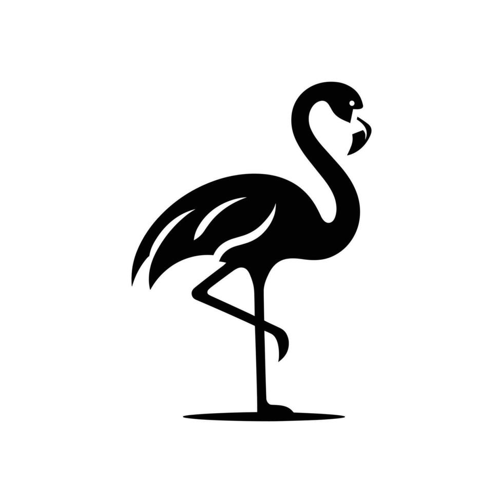 aftekenen flamingo vogel kunst symbool logo icoon vector tekenfilm illustratie