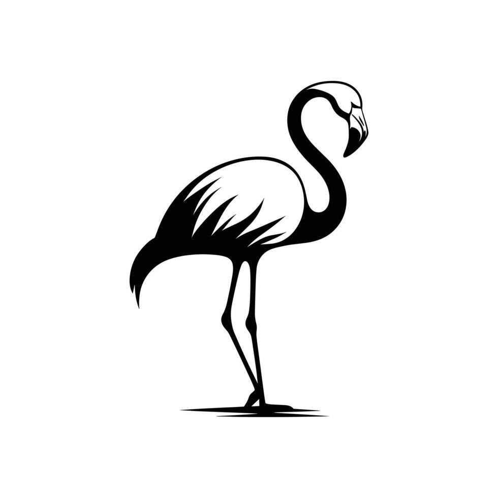 aftekenen flamingo vogel kunst symbool logo icoon vector tekenfilm illustratie