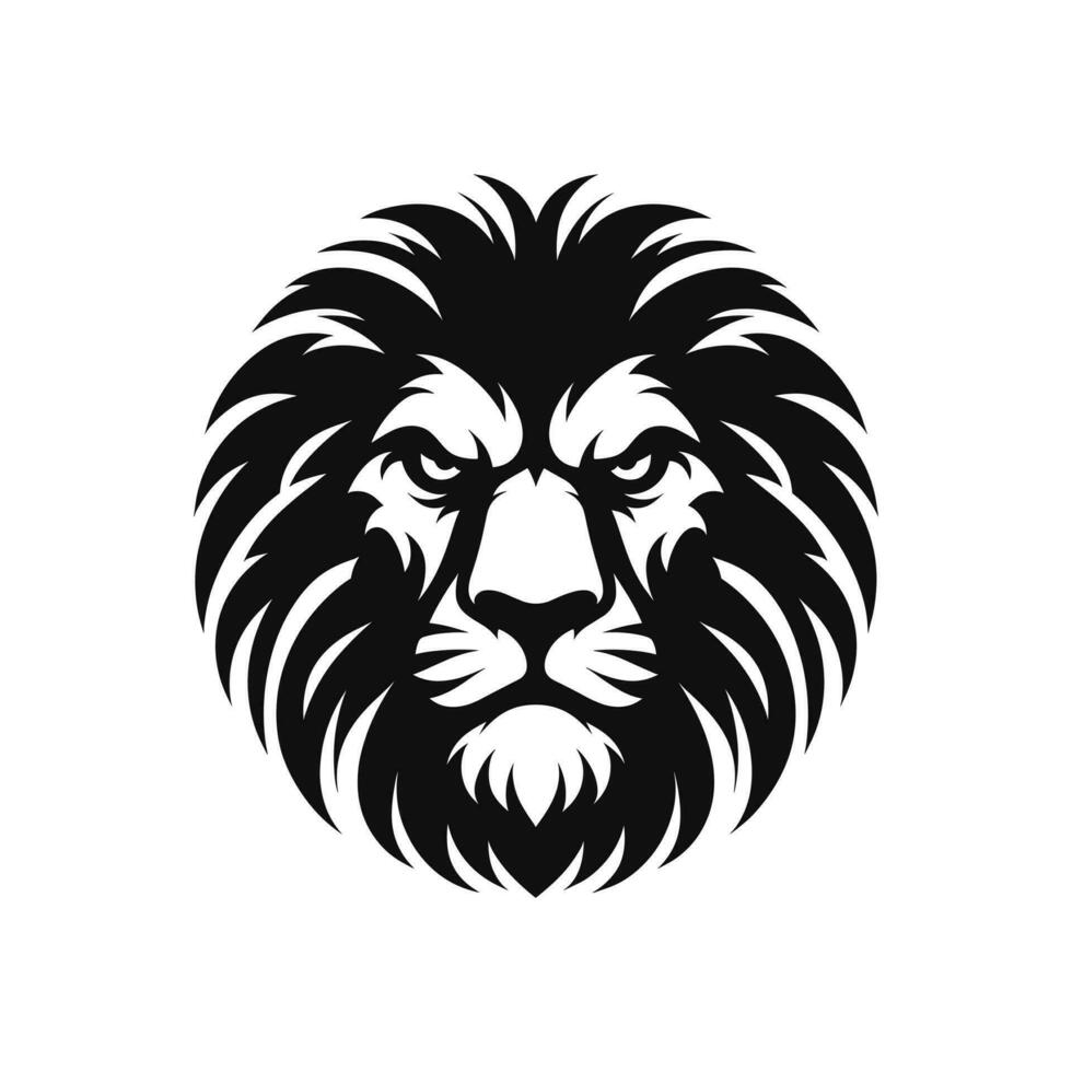 silhouet van een boos leeuw mascotte logo icoon symbool vector illustratie