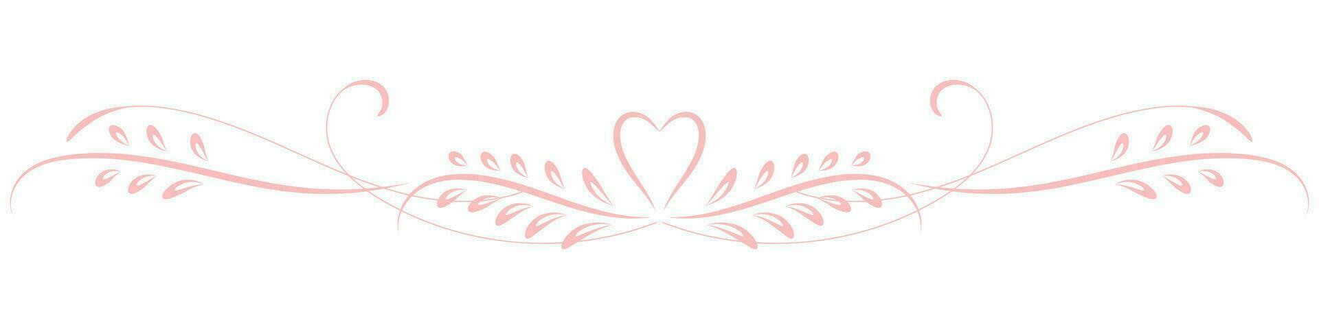 wijnoogst lijnen over liefde, roze en hartvormig lijnen voor decoreren Valentijnsdag dag kaarten. vector
