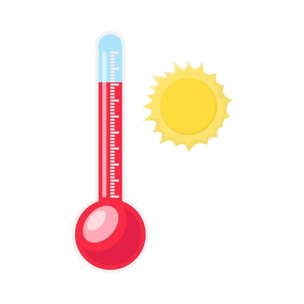 temperatuur met zon illustratie vector