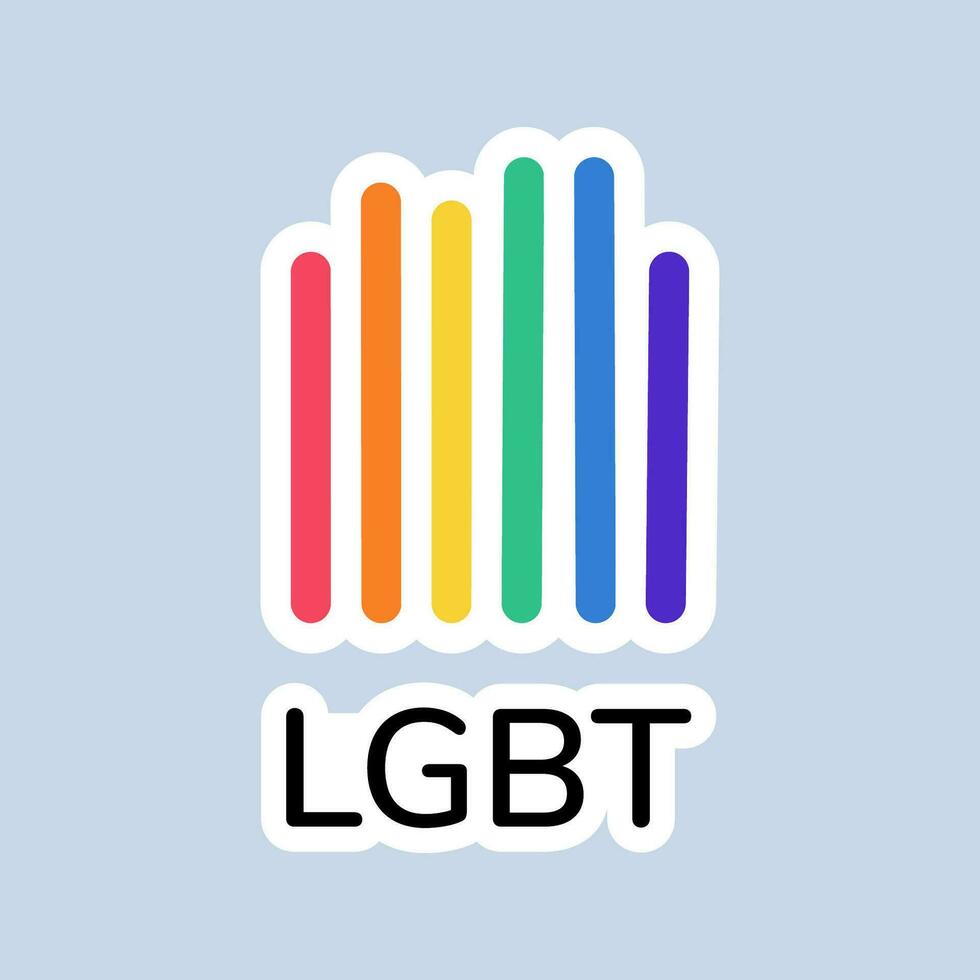 equalizer met lgbt vlag. regenboog gekleurde gelijkmaker. lgbt sticker in tekening stijl. lgbtq, lgbt trots gemeenschap symbool. vector illustratie.