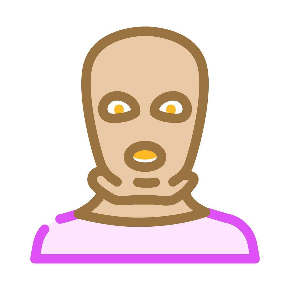dief masker gezicht kleur icoon vector illustratie