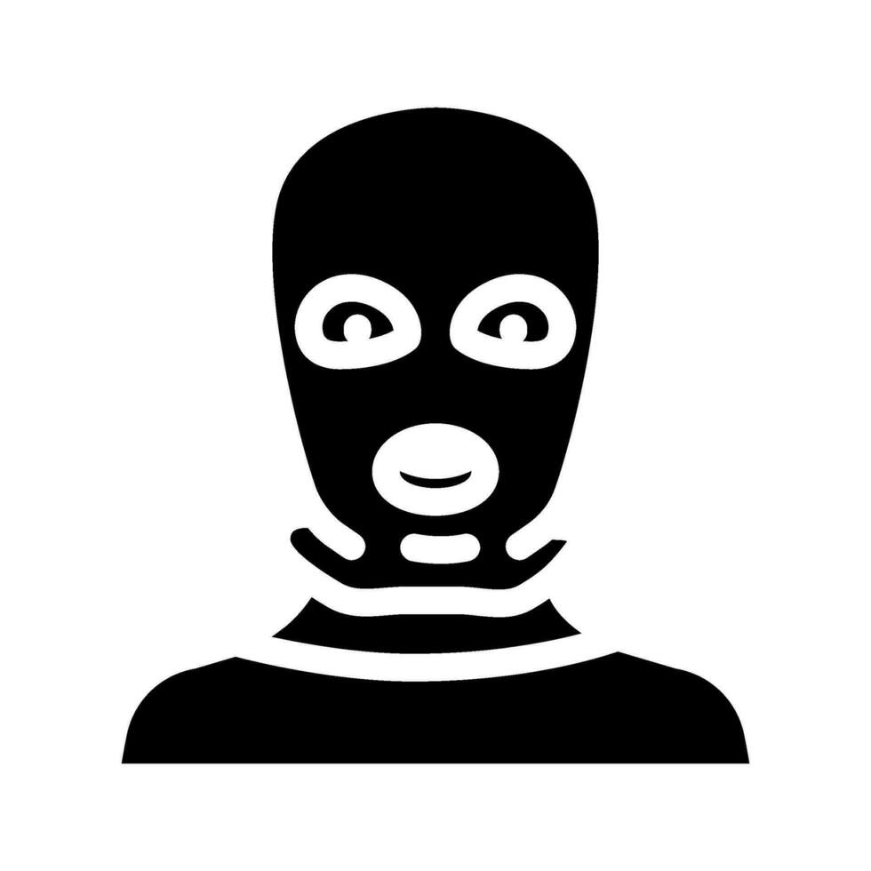 dief masker gezicht glyph icoon vector illustratie