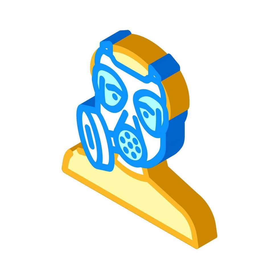 gas- masker gezicht isometrische icoon vector illustratie
