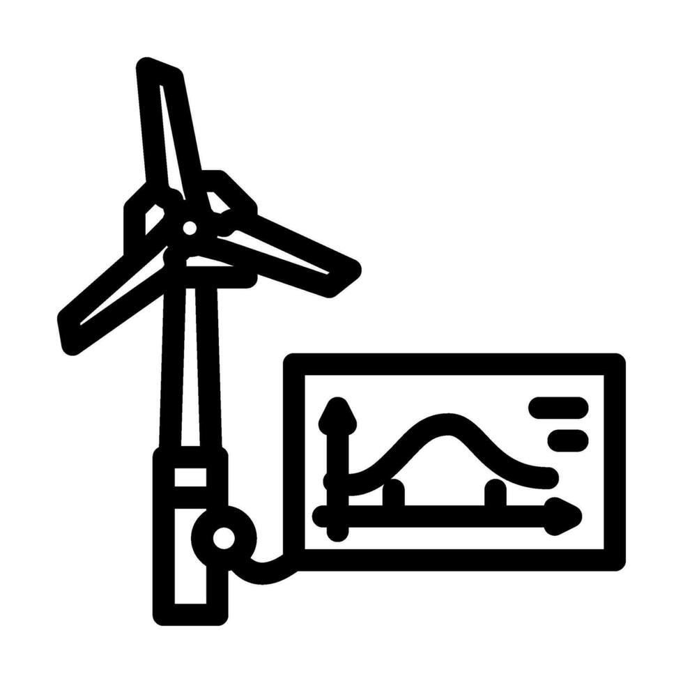 energie rendement wind turbine lijn icoon vector illustratie