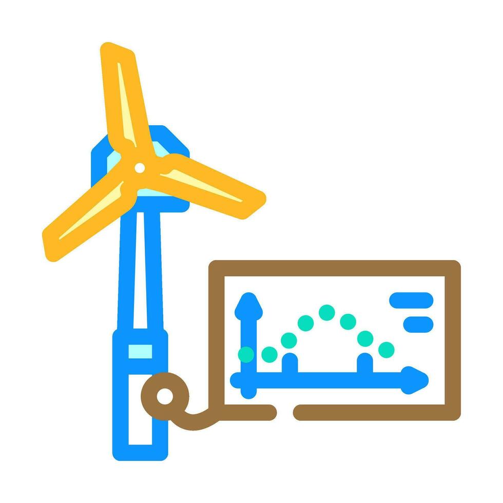 energie rendement wind turbine kleur icoon vector illustratie