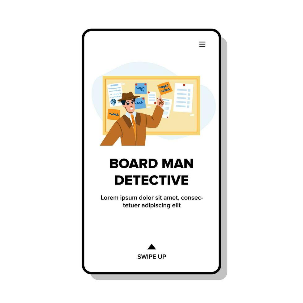 bewijs bord Mens detective vector