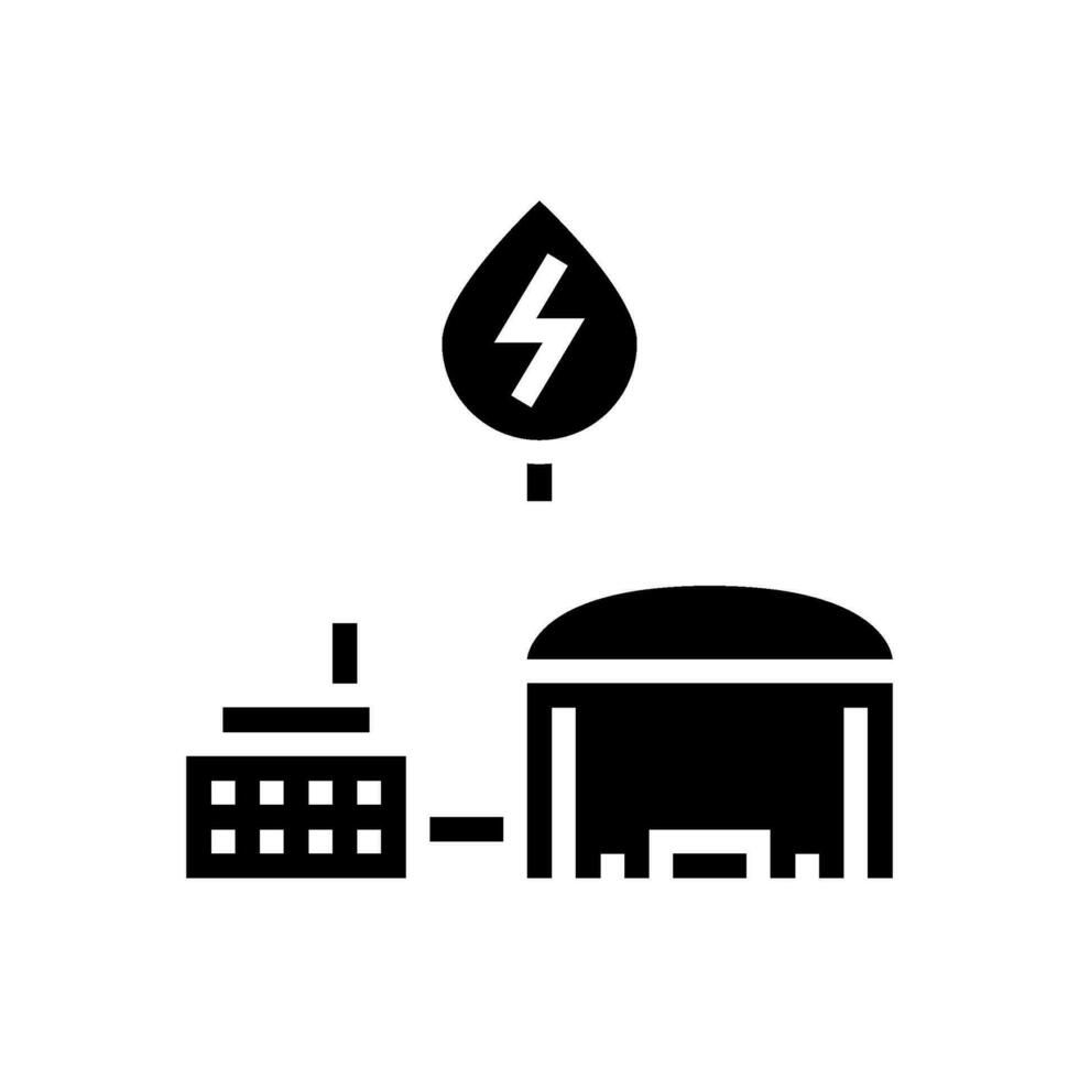 biogas fabriek biomassa glyph icoon vector illustratie