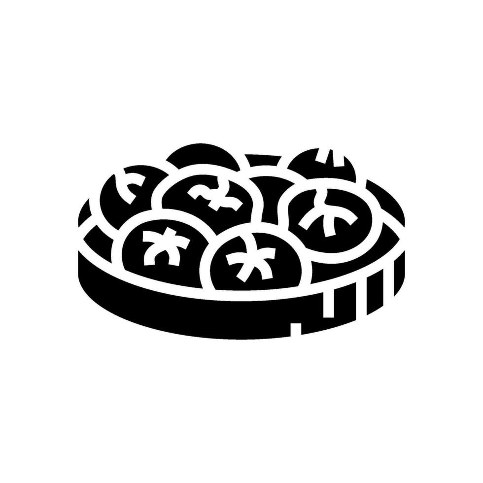 gestoomd broodjes Chinese keuken glyph icoon vector illustratie
