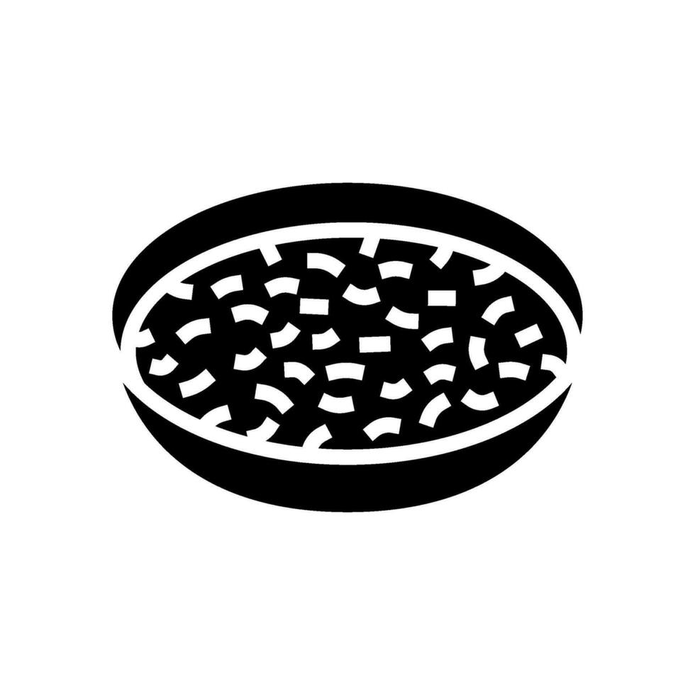 ei laten vallen soep Chinese keuken glyph icoon vector illustratie