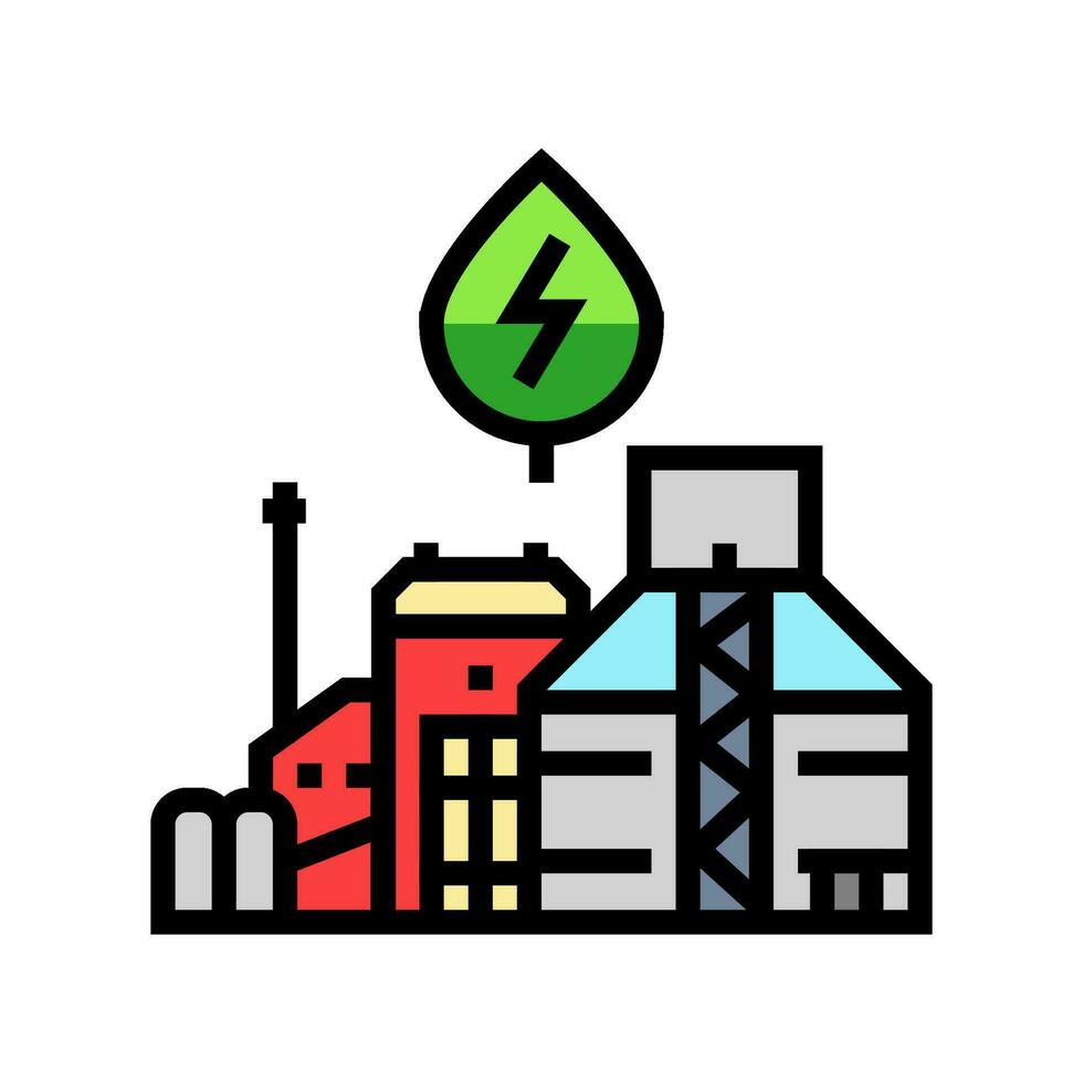 industrie biomassa kleur icoon vector illustratie