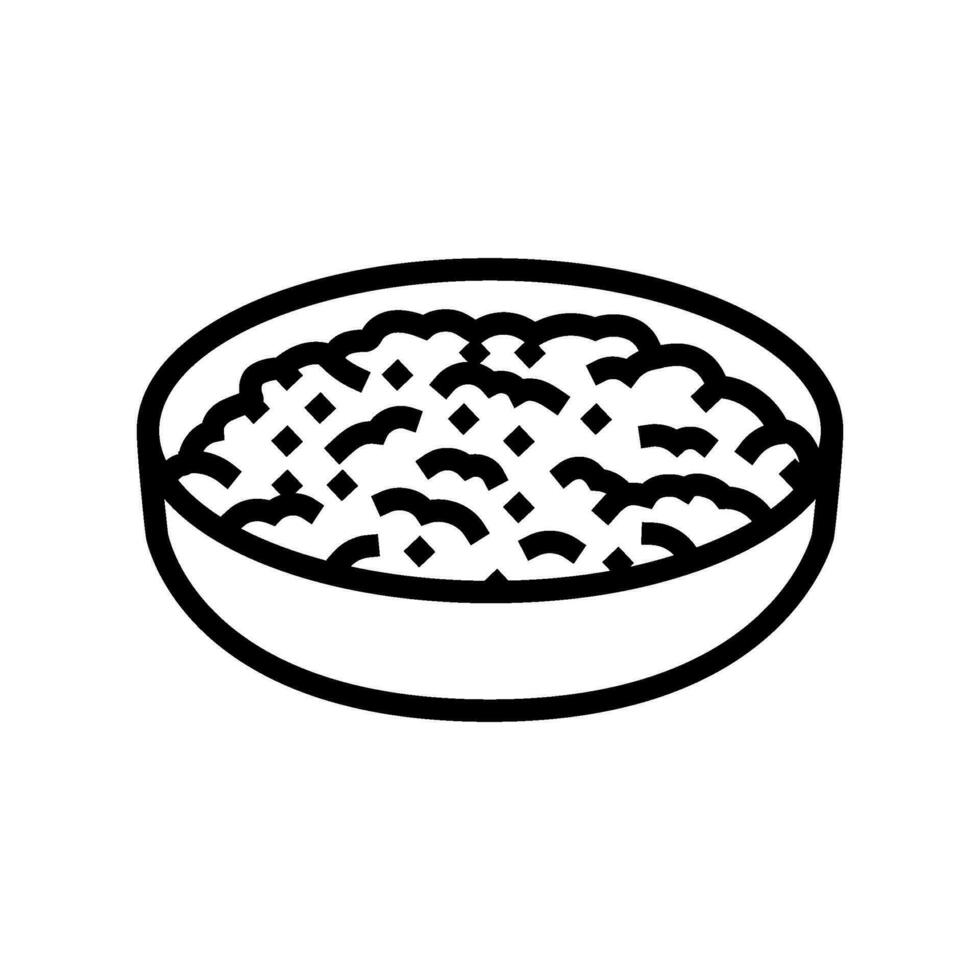 opnieuw gebakken bonen Mexicaans keuken lijn icoon vector illustratie