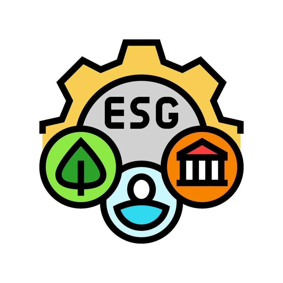 esg milieu sociaal bestuur kleur icoon vector illustratie