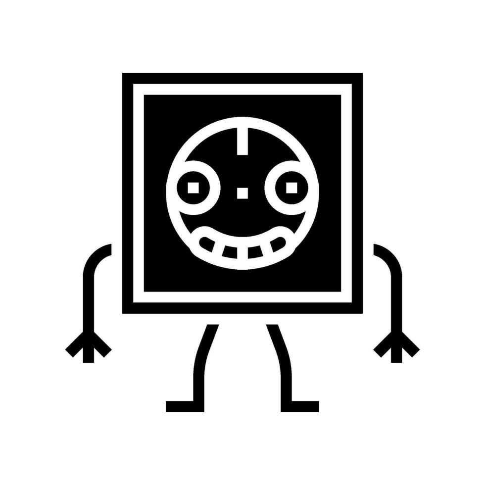 elektrisch stopcontact karakter glyph icoon vector illustratie