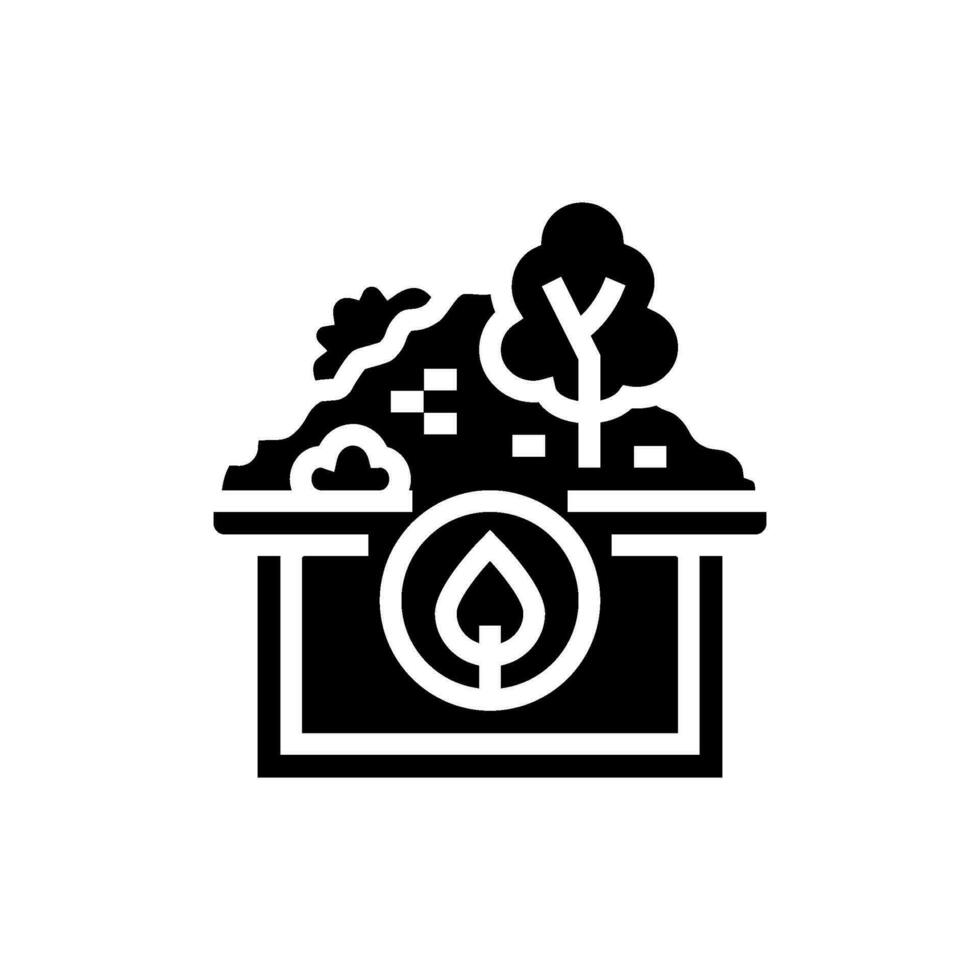dak groen gebouw glyph icoon vector illustratie