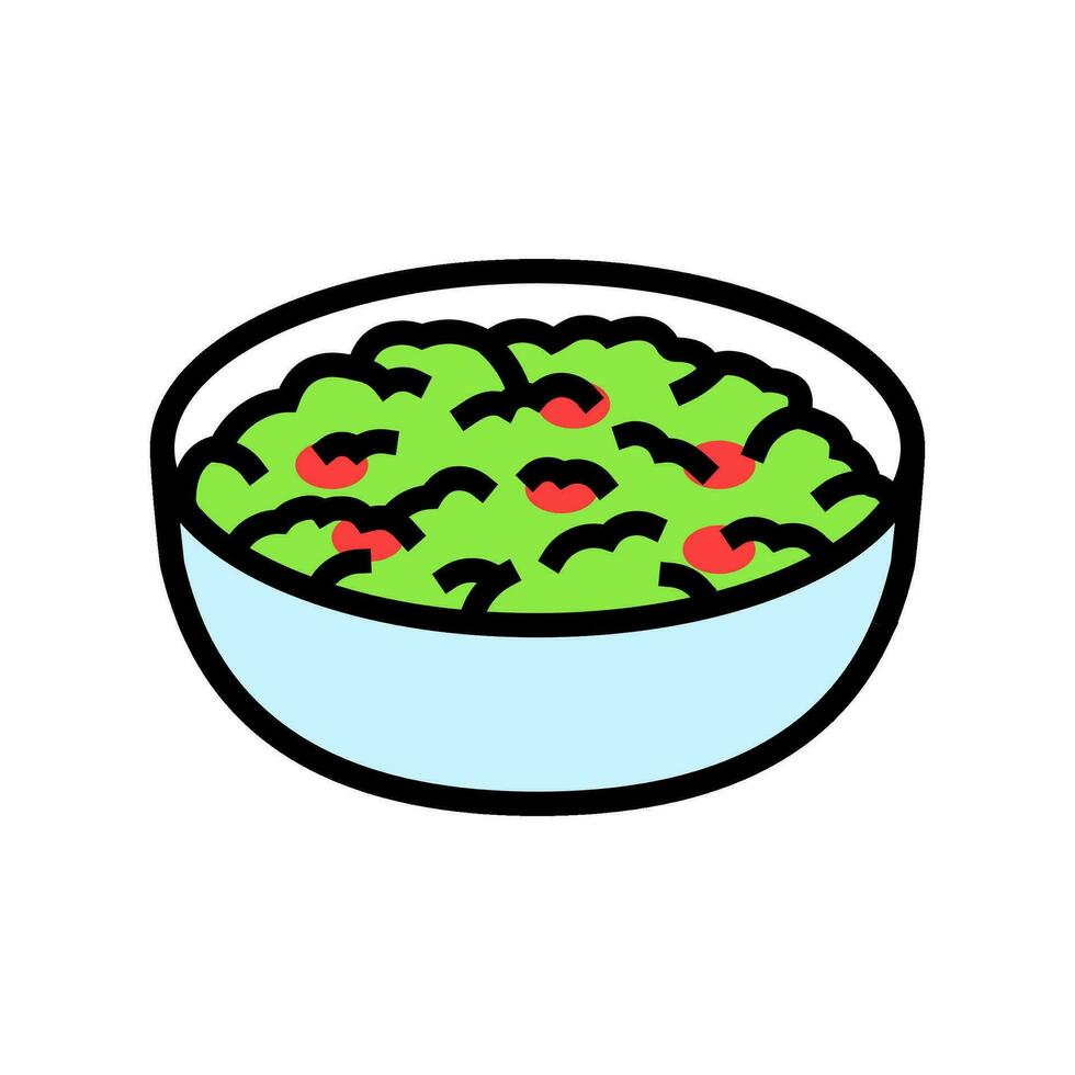 guacamole Mexicaans keuken kleur icoon vector illustratie