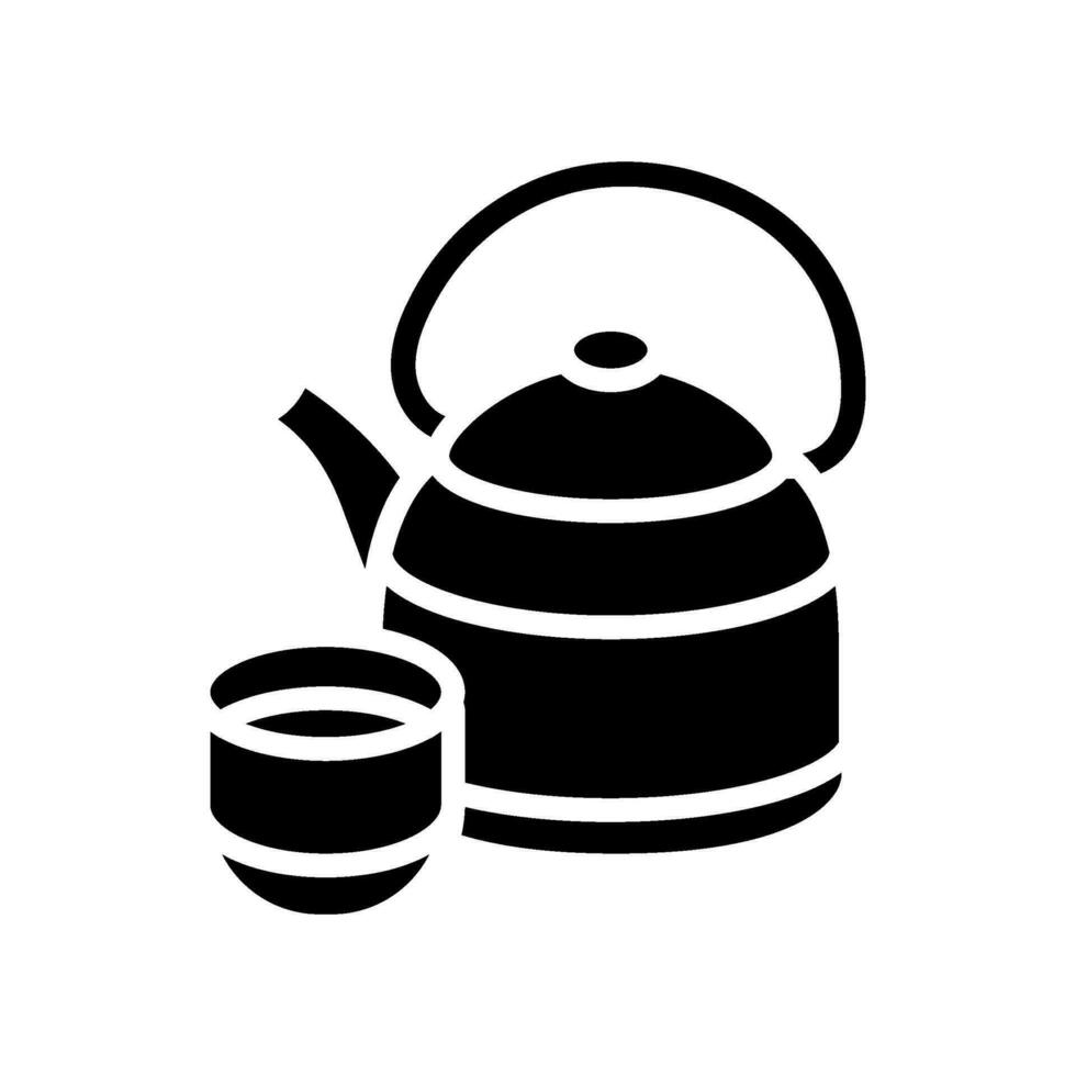 Chinese thee Chinese keuken glyph icoon vector illustratie