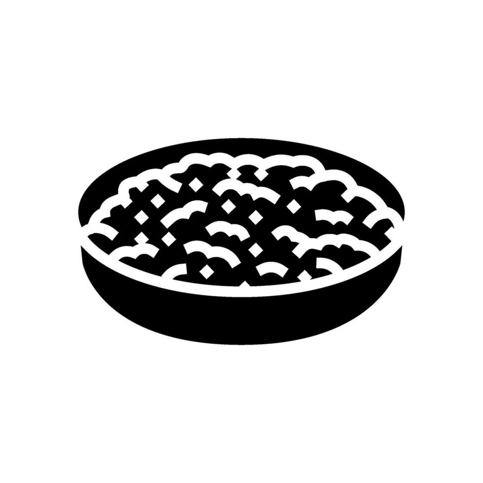 opnieuw gebakken bonen Mexicaans keuken glyph icoon vector illustratie