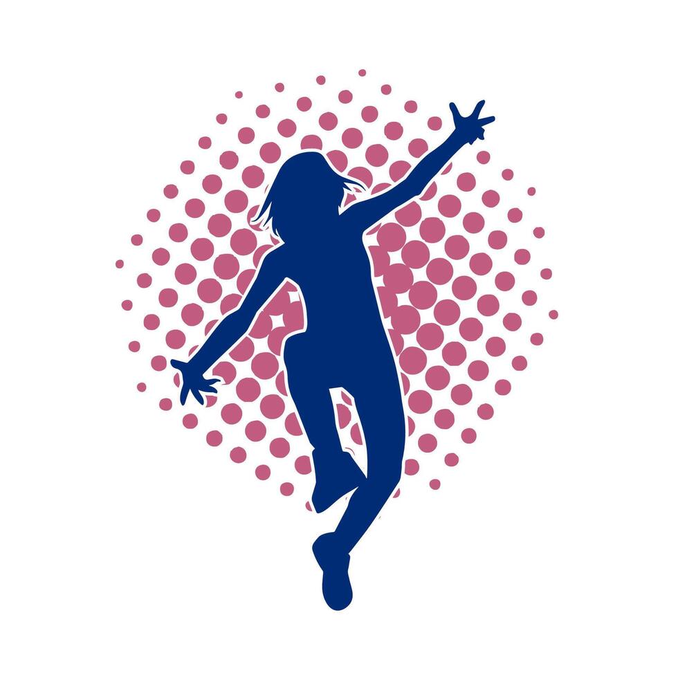 silhouet van een slank vrouw in dans houding. silhouet van een vrouw dansen. vector